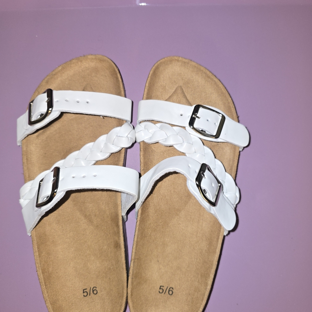 Elegant White Braided Sandals